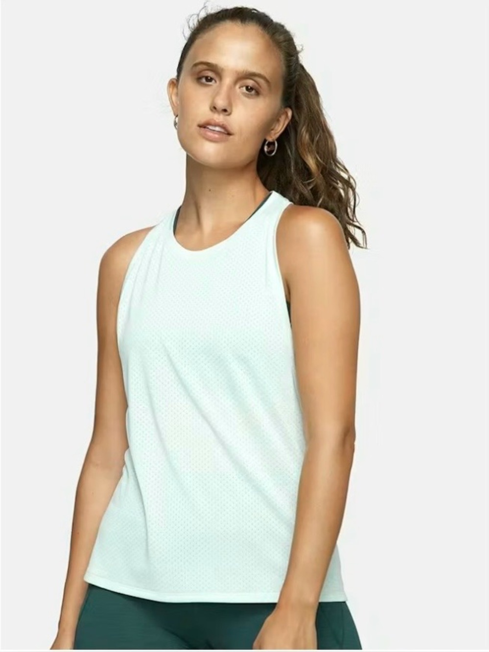 Outdoor Voices Eco Mesh Tank Top Sage Green Blue XS Small